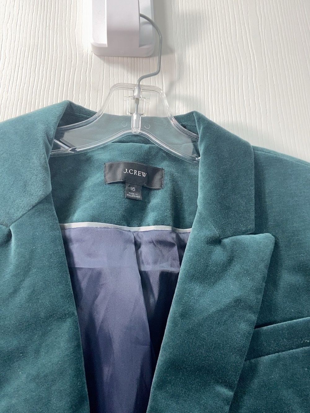 J.Crew Emerald Green Velvet Blazer Women’s Size 16 - Picture 4 of 11